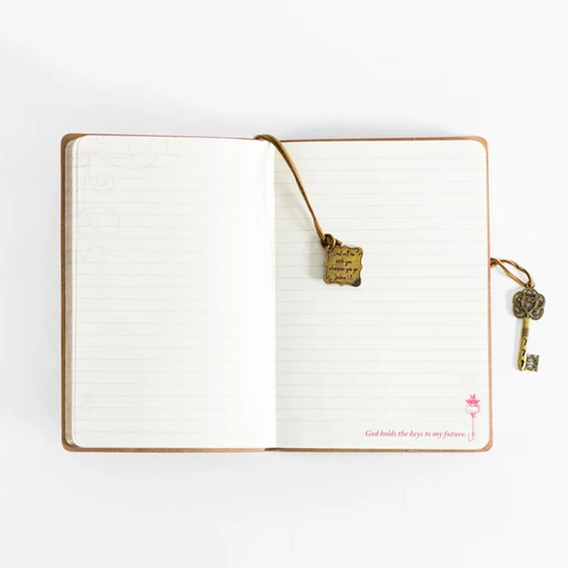 Leather Wrapped Journal - Proverbs 31 With Key Charm Pink