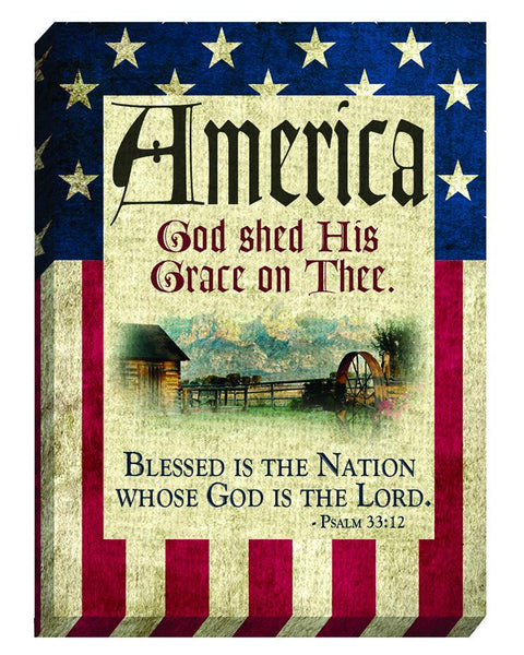 人文 Our American Heritage God Bless America God Bless America: Canvas Magnet – Divinity Boutique