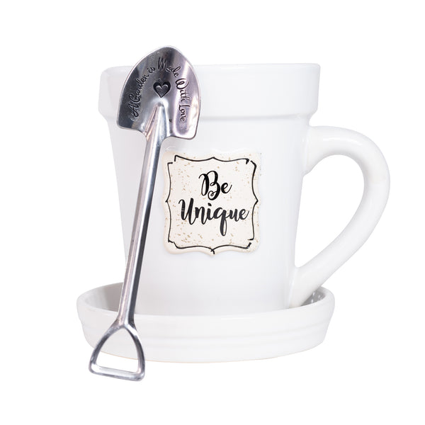 Divinity Boutique White Flower Pot Mug w/Scripture - Be Unique