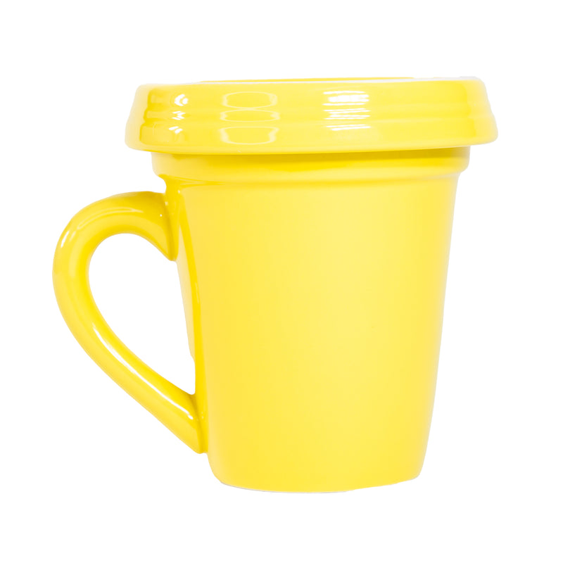 Yellow Flower Pot Mug w/Scripture - “Hello Sunshine”