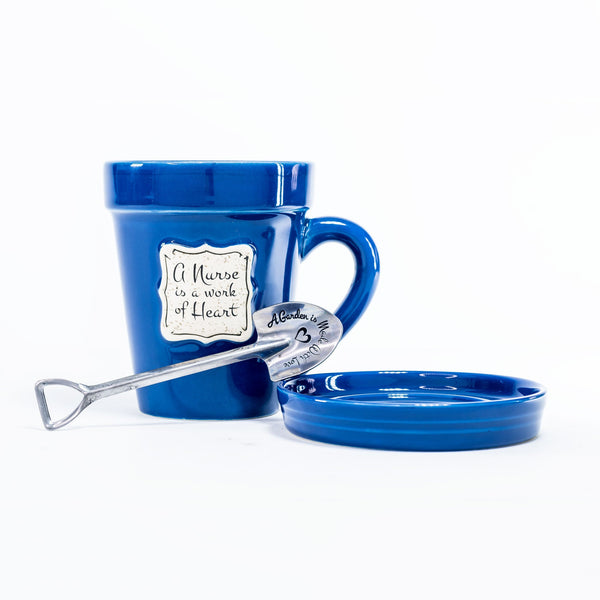 Flower Pot Mug: Med Blue - Nurse