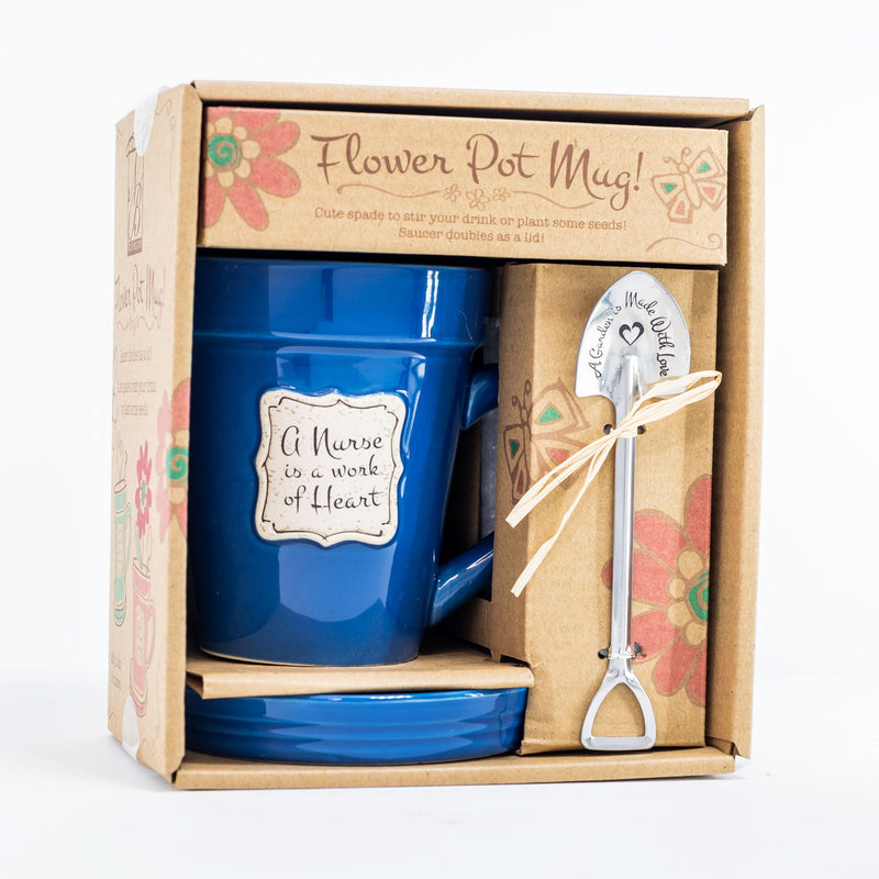 Flower Pot Mug: Med Blue - Nurse