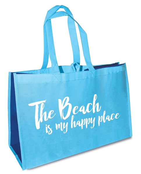 Coastal: The Beach is My Happy Place Oversized Tote – Divinity Boutique