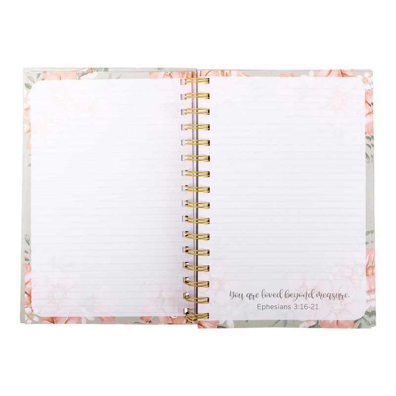 Guided Journal: Sage & Peach Flowers (John 1:16)