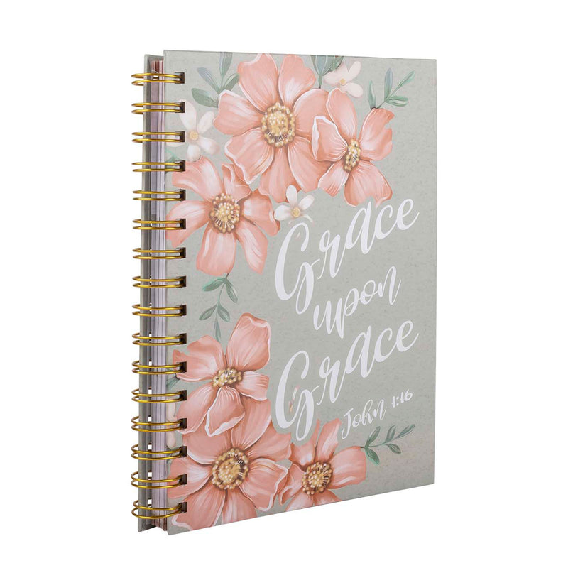 Guided Journal: Sage & Peach Flowers (John 1:16)