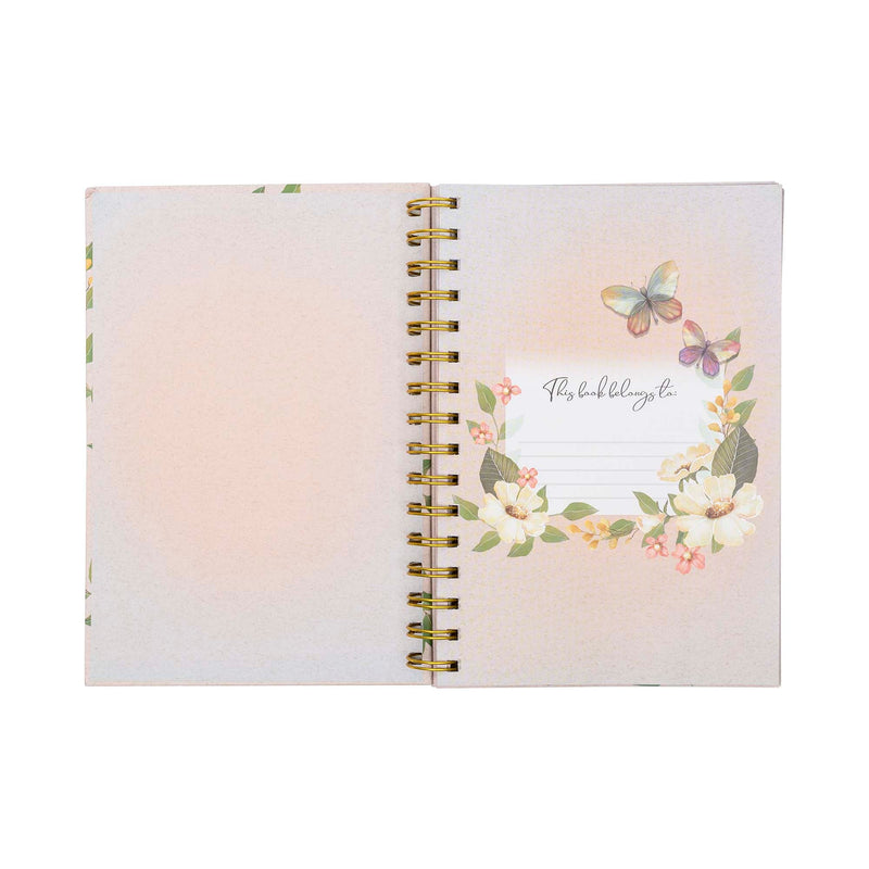 Guided Journal: White Flowers & Butterflies (Psalm 31:24)