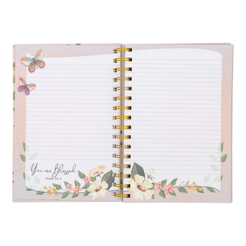 Guided Journal: White Flowers & Butterflies (Psalm 31:24)