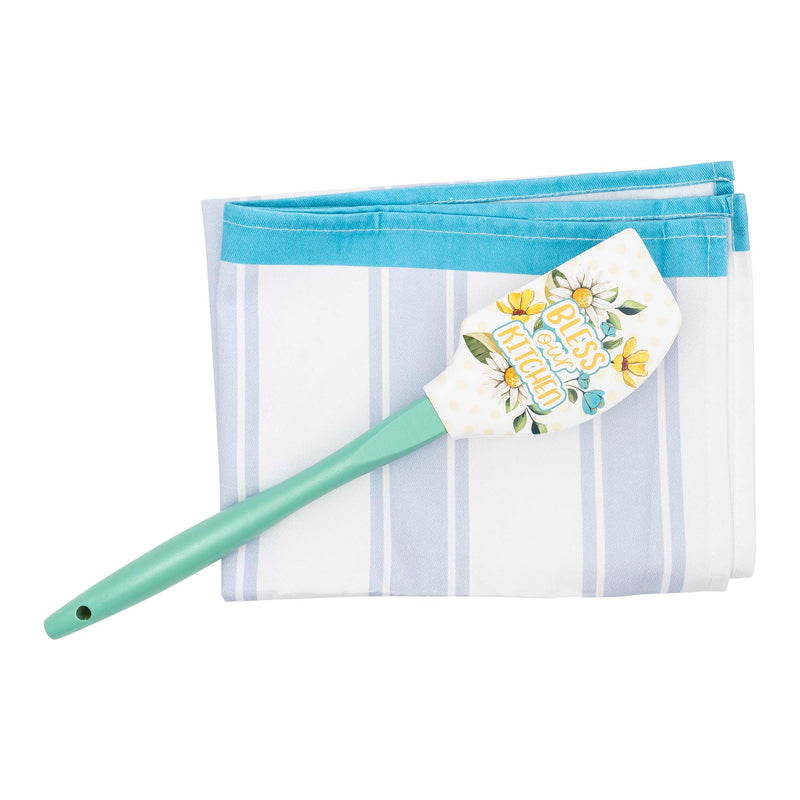 Tea Towel & Spatula Gift Set: Bless Kitchen