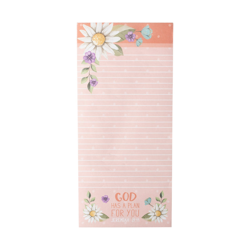 Listpad w/Pen: Pink Floral (Jeremiah 29:11)