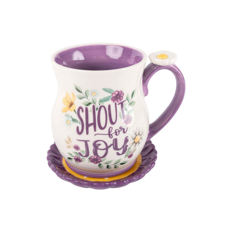 Ceramic Mug & Coaster Set: Shout for Joy