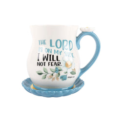 Ceramic Mug & Coaster Set: On My Side (Psalm 118:6)