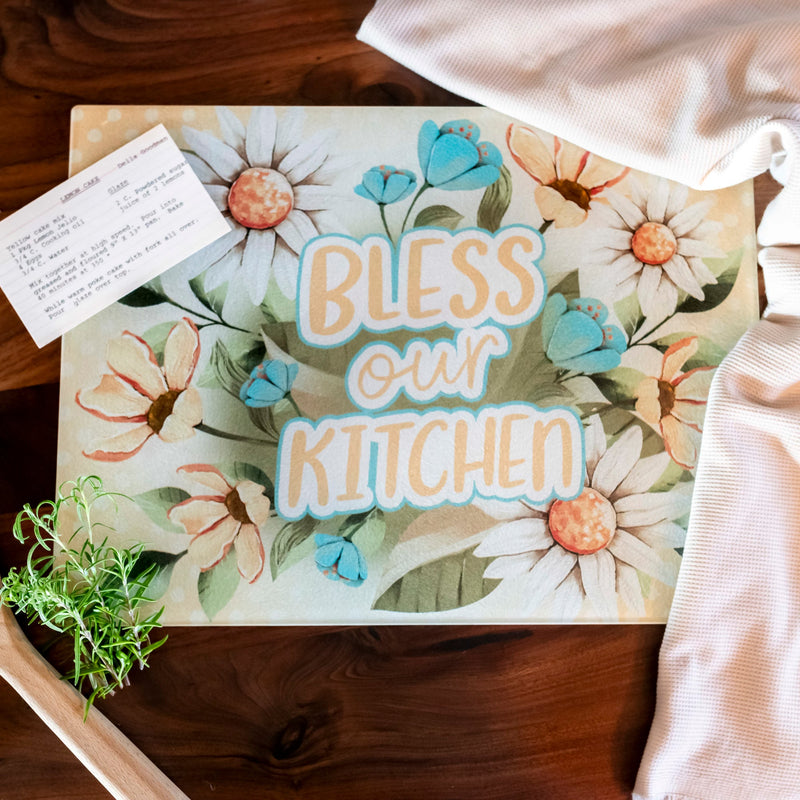 Cutting Board: Bless Our Kitchen