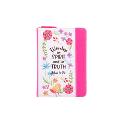 Zippered Faux Leather Journal: Worship in Spirit & Truth, John 4:24