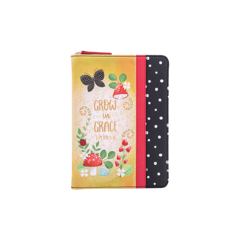 Zippered Faux Leather Journal: Grow in Grace 2 Peter 3:18