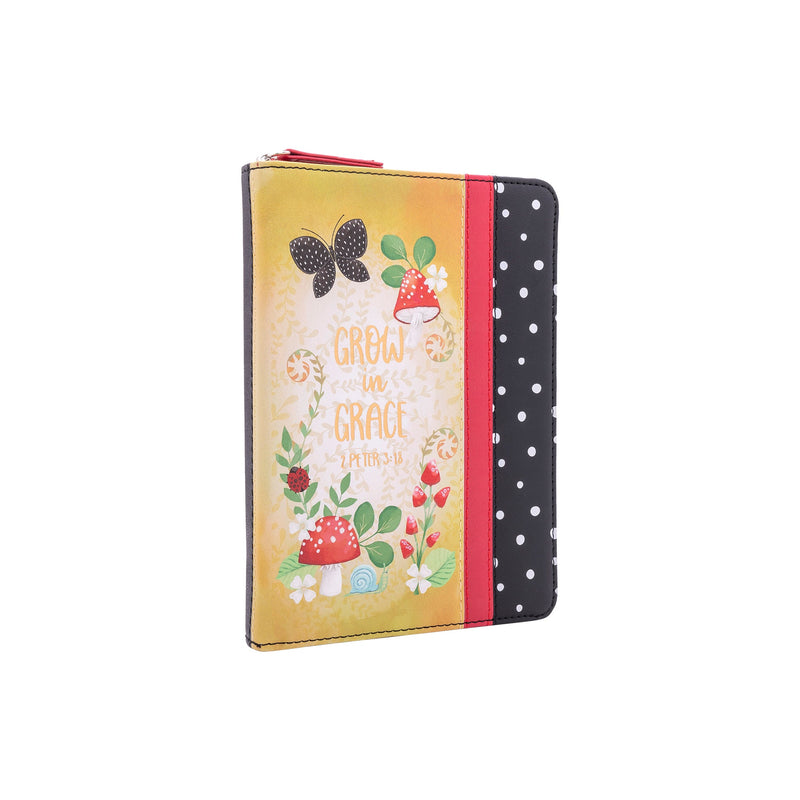 Zippered Faux Leather Journal: Grow in Grace 2 Peter 3:18