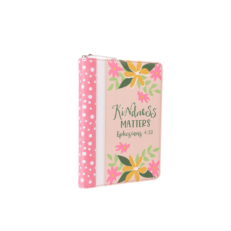 Zippered Faux Leather Journal: Kindness Matters Ephesians 4:32