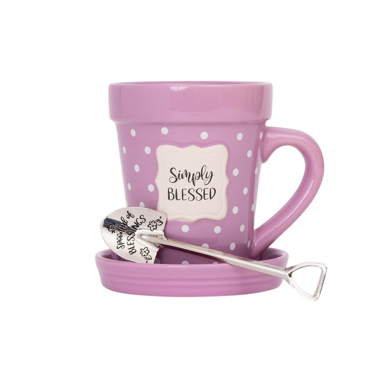 blessed coffee cup Divinity Boutique Flower Pot Mug: Simply Blessed For Women & For Men