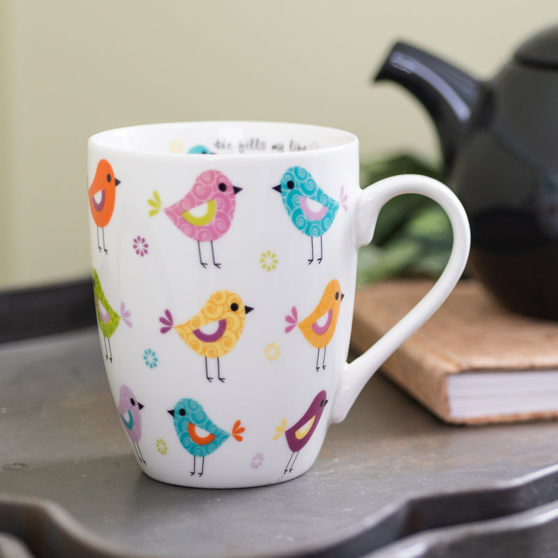 Ceramic Mug - Birds In Rows