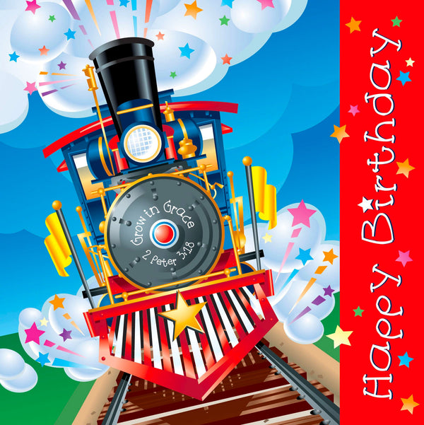Our fun Birthday Train inspirational luncheon napkins feature full color printing. Each napkin is printed on 3-ply paper with 20 napkins per package. Napkins measure 6.5"x6.5" when folded and 13"x13" unfolded. Pre-packed in quantities of 6 packs. Material: Paper.