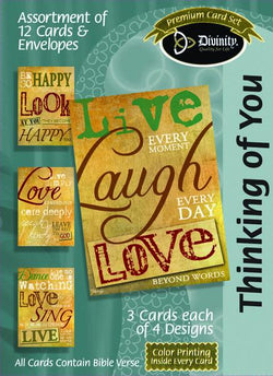 Divinity Boutique Boxed Cards: Thinking Of You, Words On Parchment