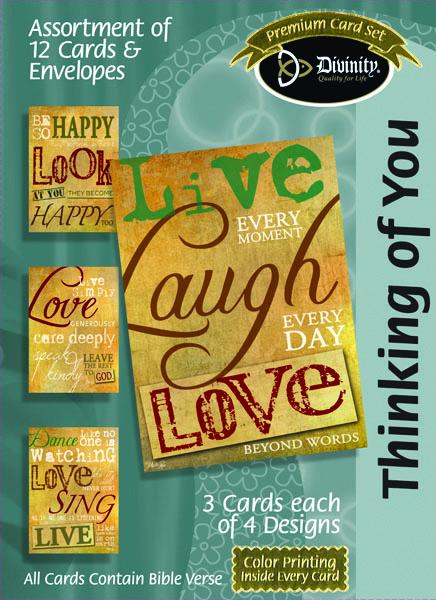 Divinity Boutique Boxed Cards: Thinking Of You, Words On Parchment