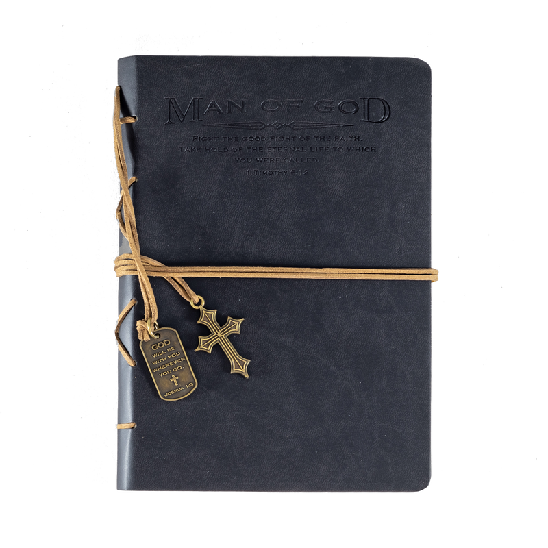 Leather Wrapped Journal - Man of God® Black