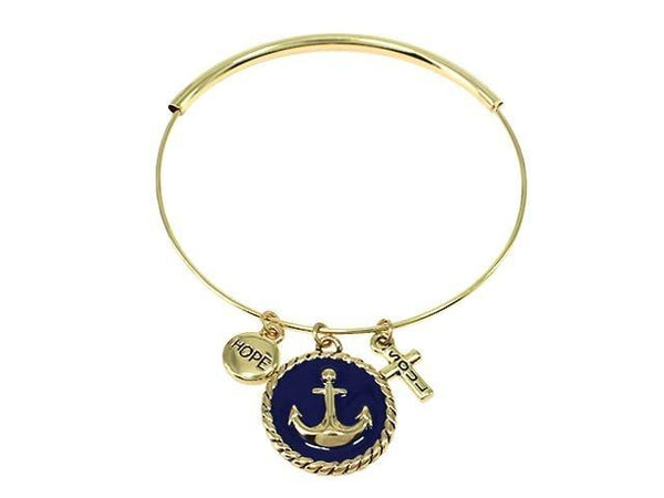 Divinity Boutique Adjustable Nautical Anchor Bangle Bracelet