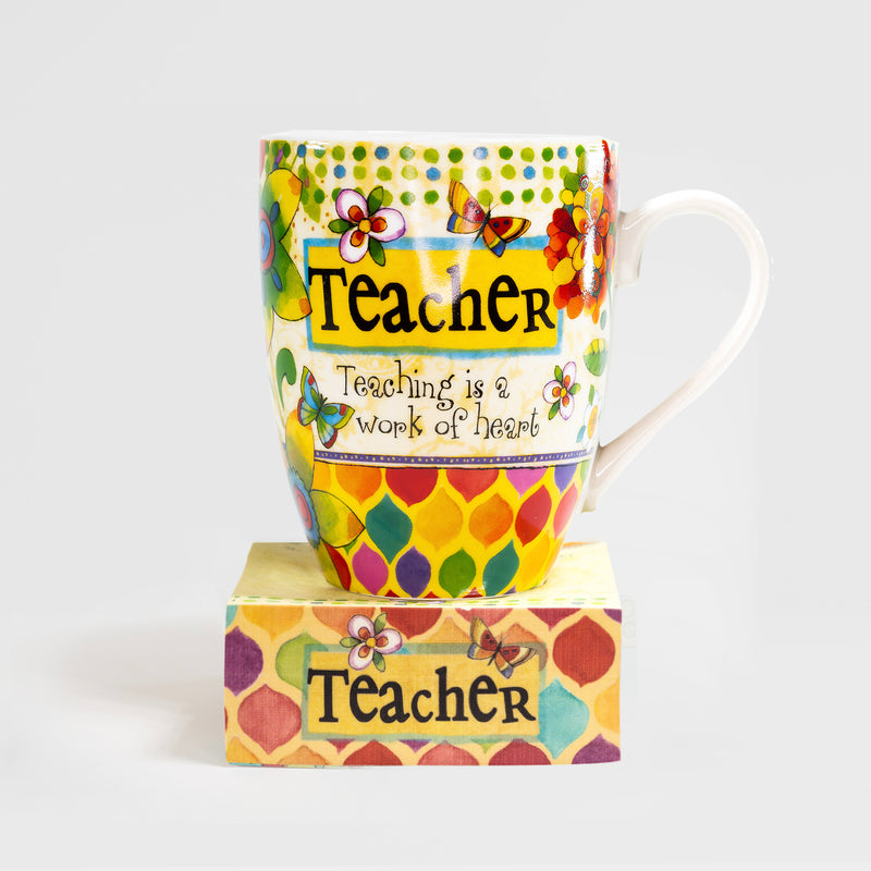 "Teacher" Mug with Notepad Gift Set