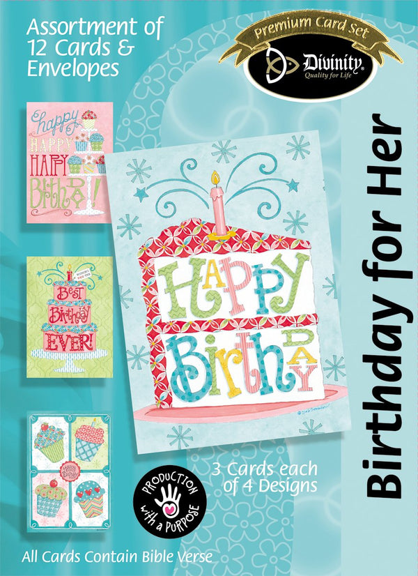 Divinity Boutique Boxed Cards: Birthday For Her, Birthday Sweets.