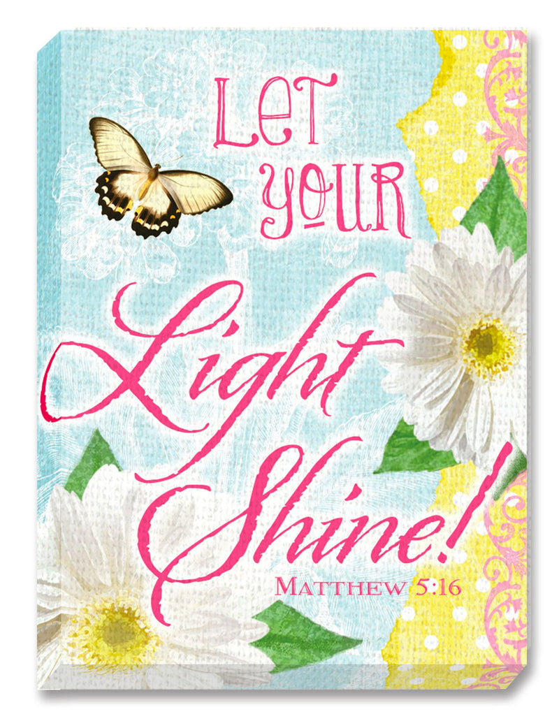 Collectible canvas covered wood magnet from our Sunshine Daisies collection. Magnet measures 2.5" x 3.25" x 0.25". Features scripture verse Romans 12:12 - Be Joyful!