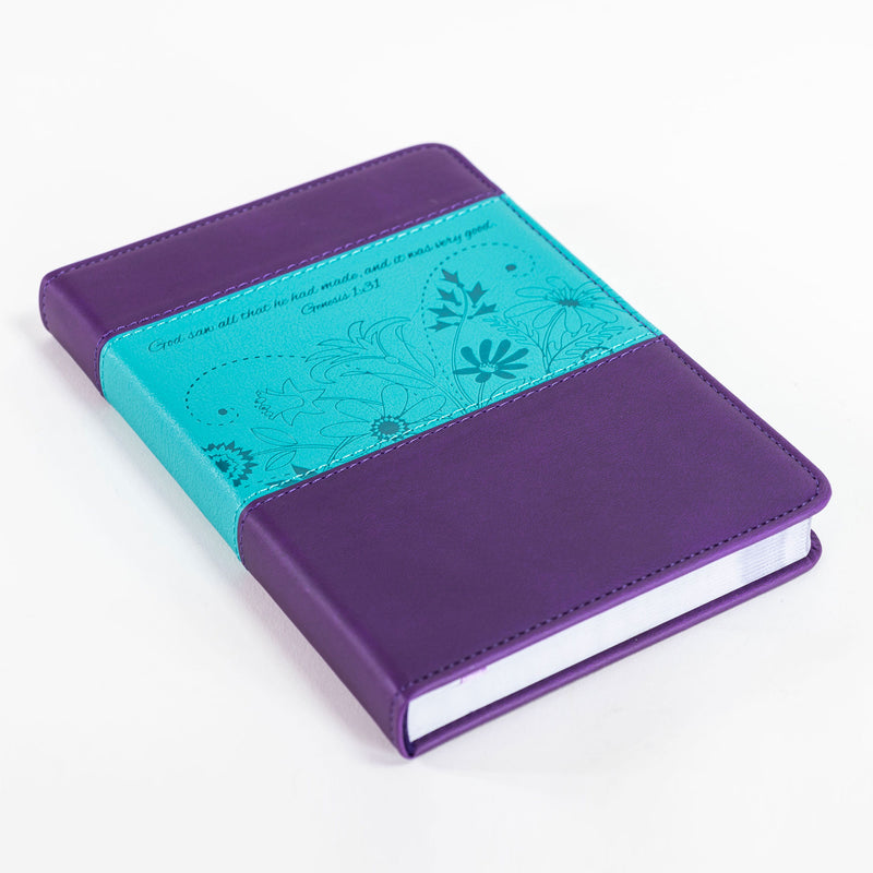 Journal - Blue And Purple Floral, God Saw