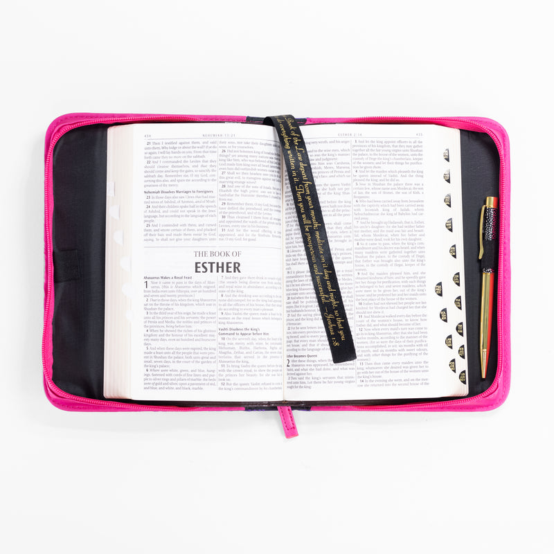 Bible Cover - Pink And Purple Floral Psalm 37:4
