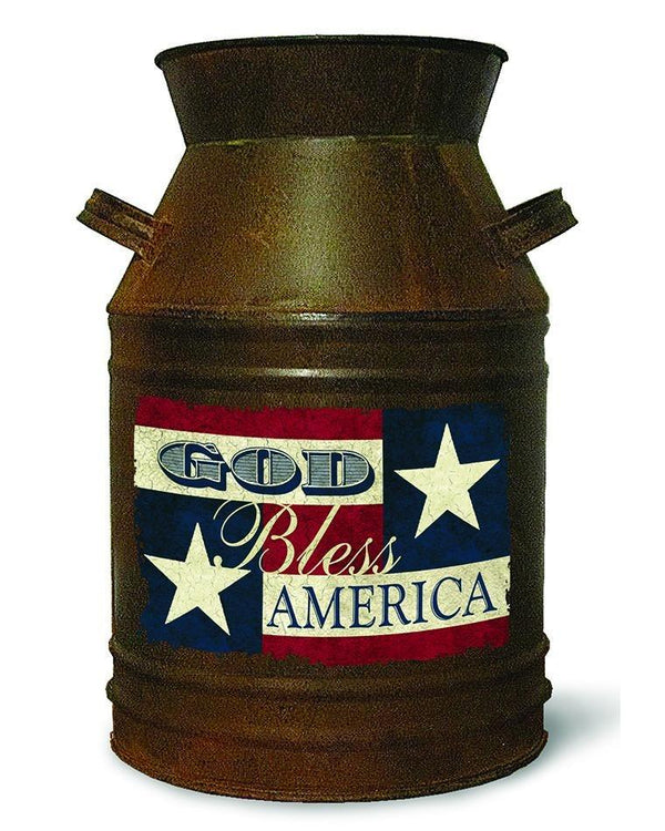 Divinity Boutique God Bless America: Decorative Milk Can