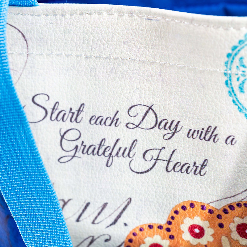 Butterfly Print Bible Study Tote Bag - "Grateful Heart"