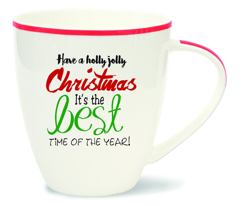 Divinity Boutique Christmas Words Mugs: Holly Jolly Christmas Mug