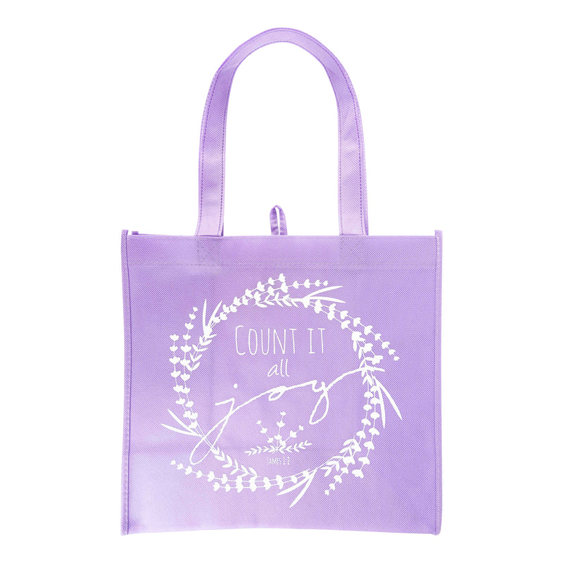 Purple Eco Tote Bag - James 1:2 "Count It All Joy"