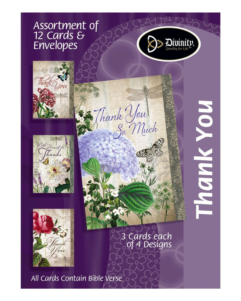 Boxed Thank You - Vintage Florals - Set of 12 - KJV