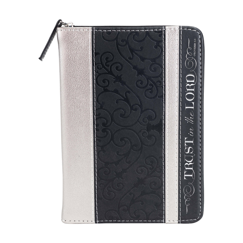 Zippered Journal - Black And Silver Trust In The Lord
