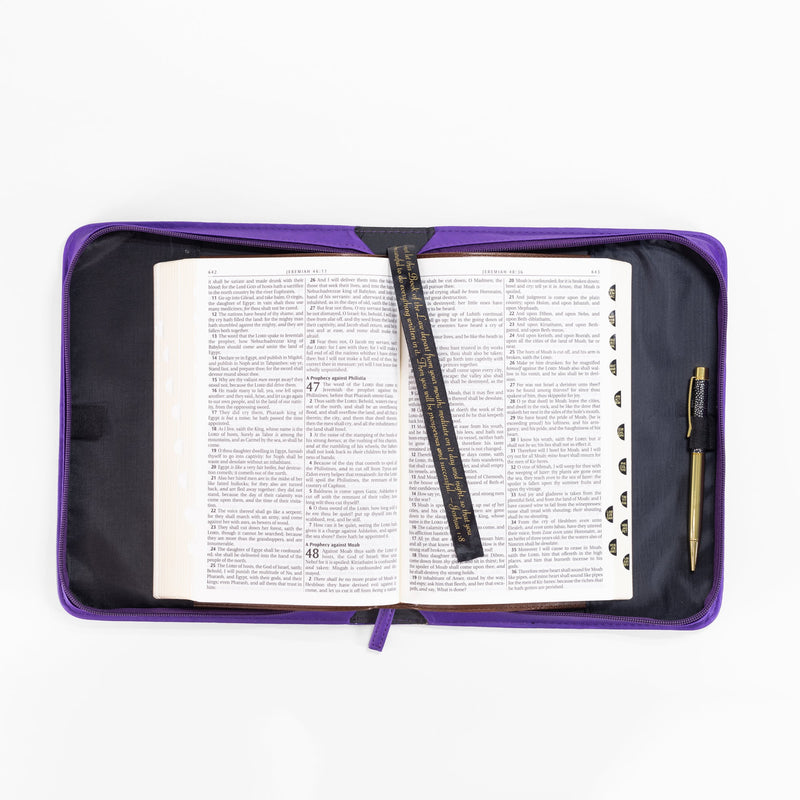Divine Details: Bible Cover - Purple Faith - 2 Corinthians 5:7