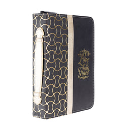 Divinity Boutique Faith Bible Cover, Black and Gold, Large