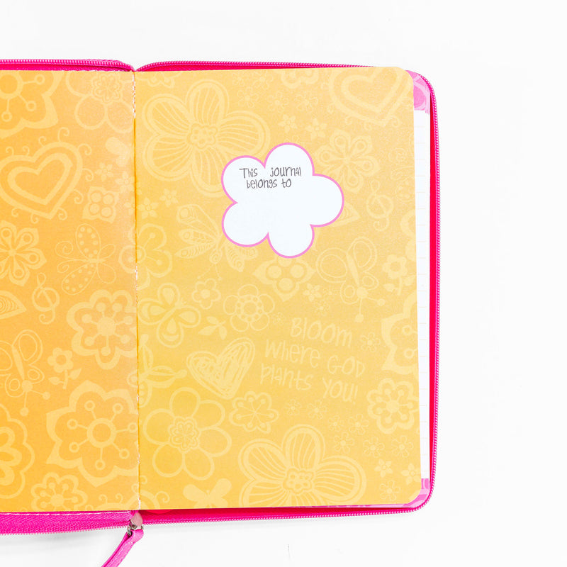 Zippered Journal - Pink Bloom Where God Plants You