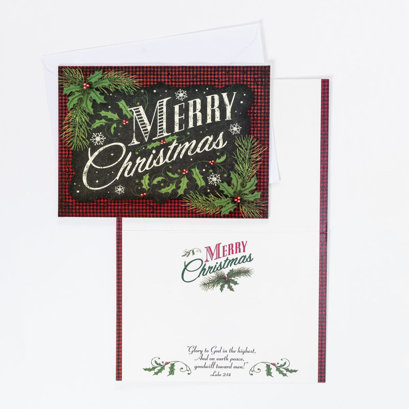 Single Christmas Card Set of 6: Merry Christmas Vintage