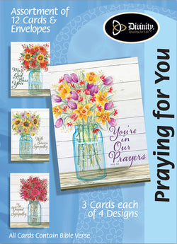 Divinity Boutique Boxed Cards: Sympathy-Mason Jar, Flowers
