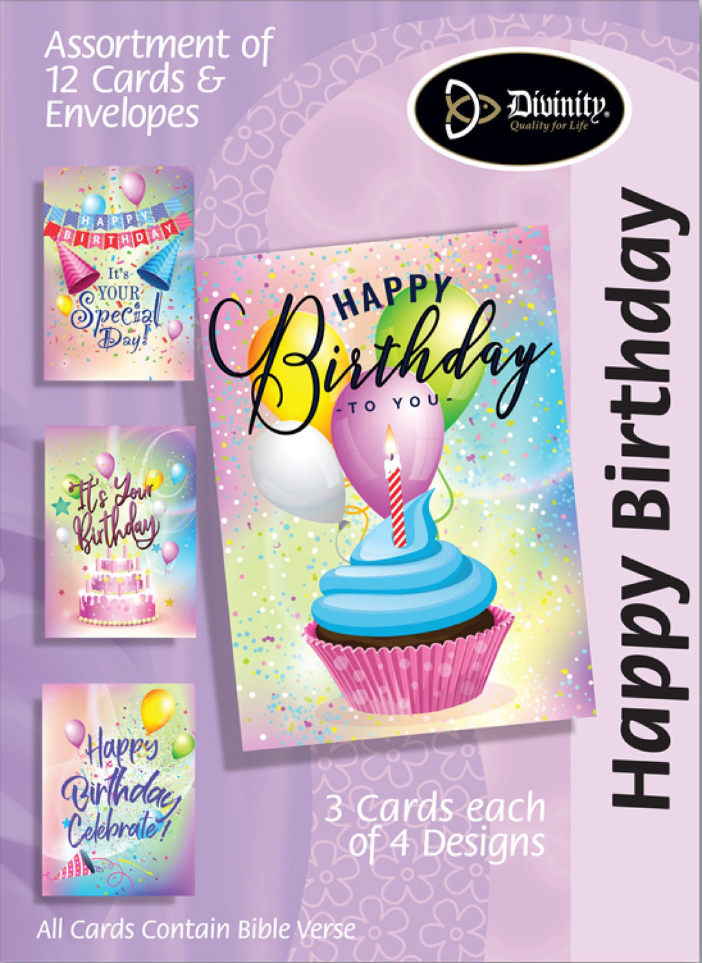 Boxed Birthday Cards - Party Celebrations - Set of 12 – Divinity Boutique