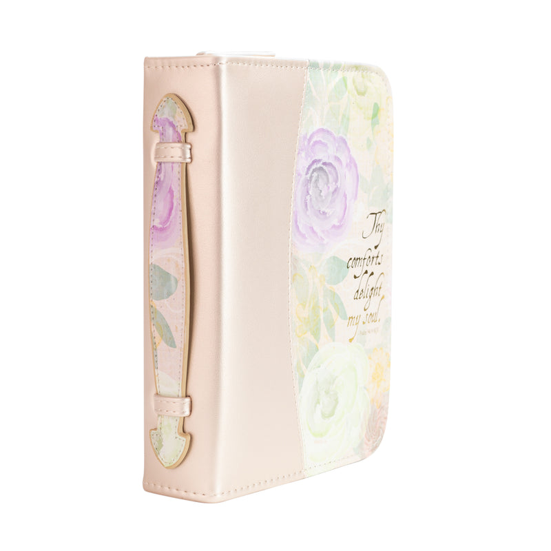 Bible Cover - Watercolor Floral, Thy Comforts