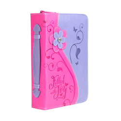 Bible Cover - Pink Daisy Filled W/Joy