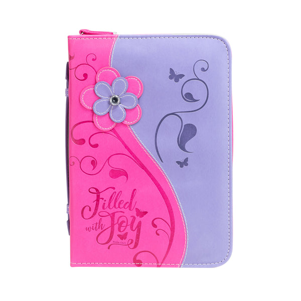 Bible Cover - Pink Daisy Filled W/Joy