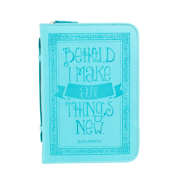 Bible Cover - Teal Behold I Make All Things New