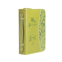 Bible Cover - Green On Green, Blessed are those who trust in the Lord. - Jeremiah 17:7