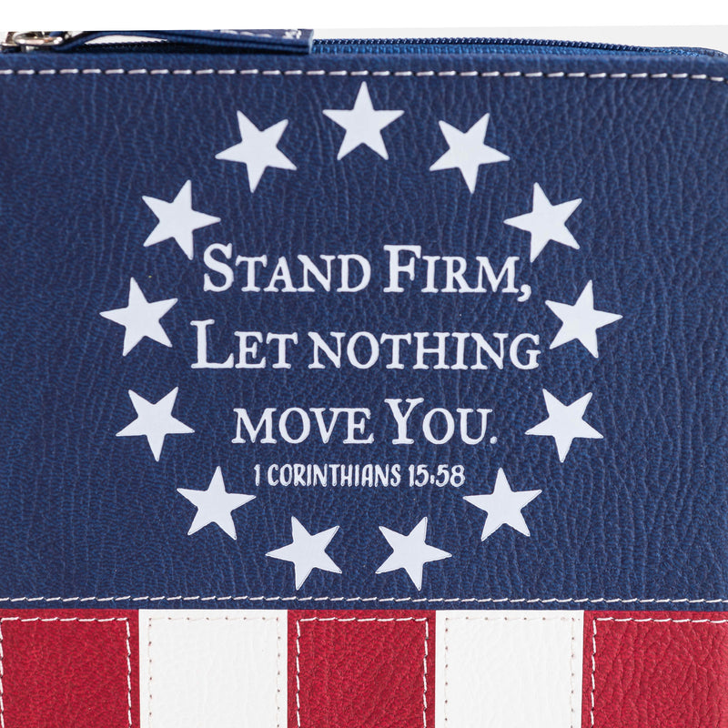Zippered Journal - US Flag Stand Firm